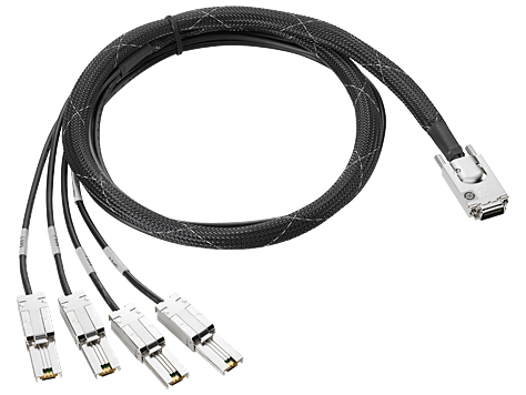 HP K2R10A Serial Attached SCSI (SAS)-kabel 4 m Zwart, Zilver