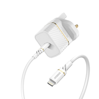 OtterBox Fast charge wall charging kit: Premium 20W Wall Charger + Standard Cable: Lightning to USB-C, UK, Cloud Dust White