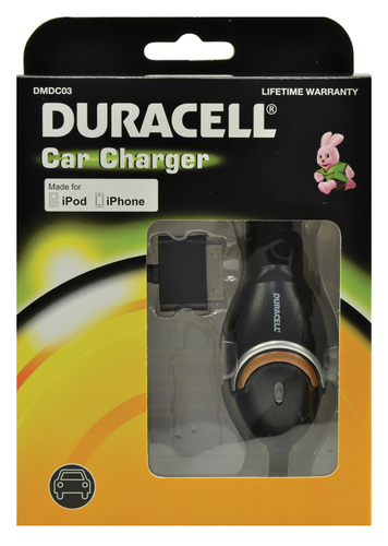 Duracell DC Phone Charger (iPhone) Auto Black mobile device charger