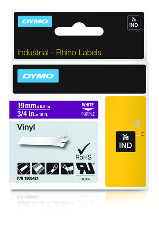 DYMO 1805421 White on purple label-making tape