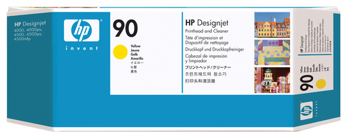HP 90 Yellow DesignJet Printhead and Printhead Cleaner