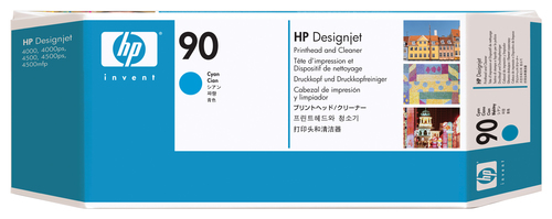 HP 90 cyaan DesignJet printkop en printkopreiniger