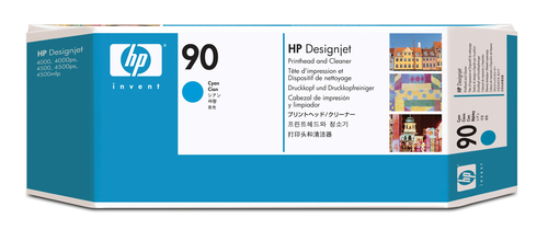 HP 90 Cyan DesignJet Printhead and Printhead Cleaner