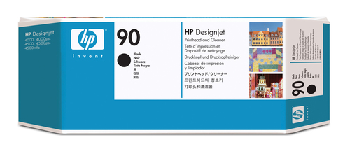 HP 90 zwarte DesignJet printkop en printkopreiniger