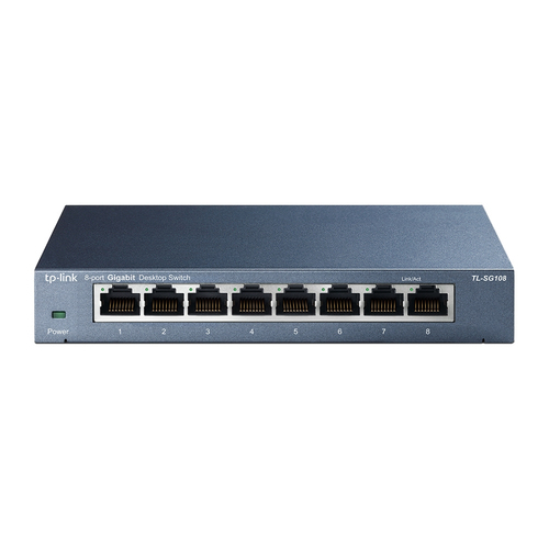 TP-LINK TL-SG108 Unmanaged Gigabit Ethernet (10/100/1000) Zwart