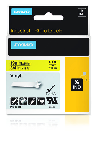 DYMO 19mm RHINO Coloured Vinyl D1 label-making tape