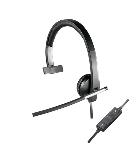 Logitech USB Headset Mono H650e Bedraad Hoofdband Kantoor/callcenter Zwart, Grijs