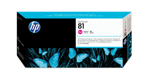 HP 81 magenta DesignJet printkop en printkopreiniger voor kleurstofinkt