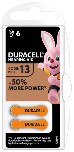Duracell Hearing Aid-batterijen maat 13, verpakking van 6