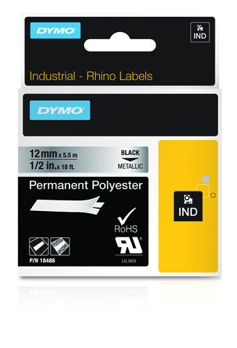 DYMO 12mm RHINO Permanent Polyester D1 label-making tape