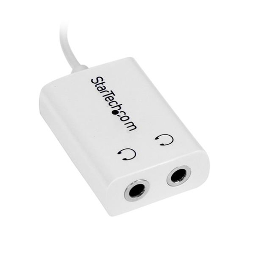 StarTech.com Witte slanke splitter kabeladapter voor mini-jack koptelefoon 3,5 mm audiosplitter