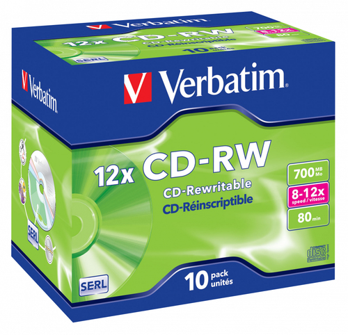 Verbatim CD-RW 12x 700 MB 10 stuk(s)