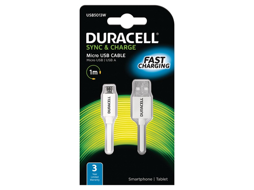 Duracell Sync/Charge Cable 1 Metre White