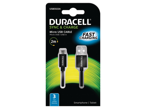 Duracell Sync/Charge Cable 2 Metre Black