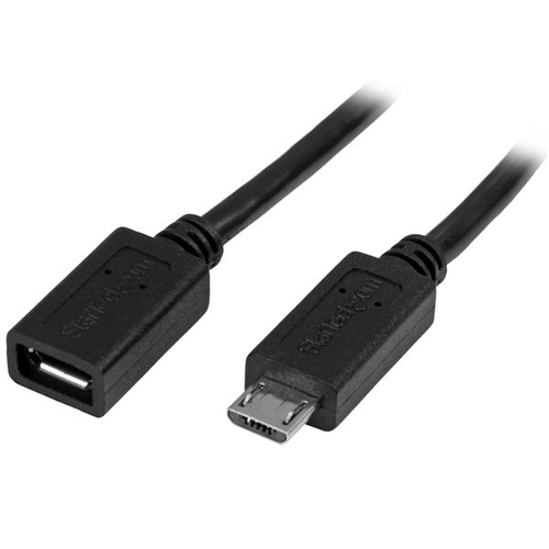 StarTech.com Micro-USB verlengkabel 0,5 m M/F Micro USB kabel 50cm