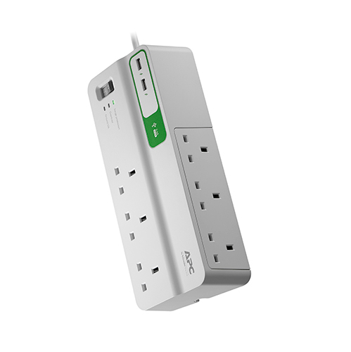 APC PM6U-UK surge protector White 6 AC outlet(s) 230 V 2 m