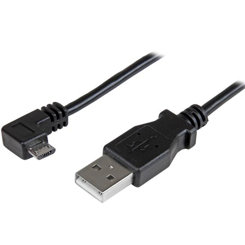 StarTech.com 1 m Micro-USB oplaad en sync kabel M/M Micro-USB haaks naar rechts 30/24AWG