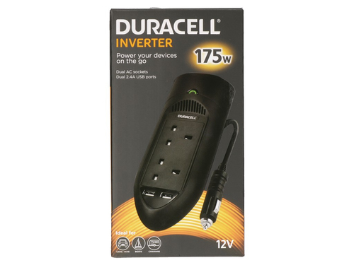 Duracell DRINV15-UK Auto 175W Black power adapter/inverter