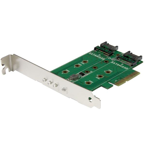 StarTech.com 3-poorts M.2 SSD (NGFF) adapter kaart- 1 x PCIe (NVMe) M.2, 2 x SATA III M.2 PCIe 3.0