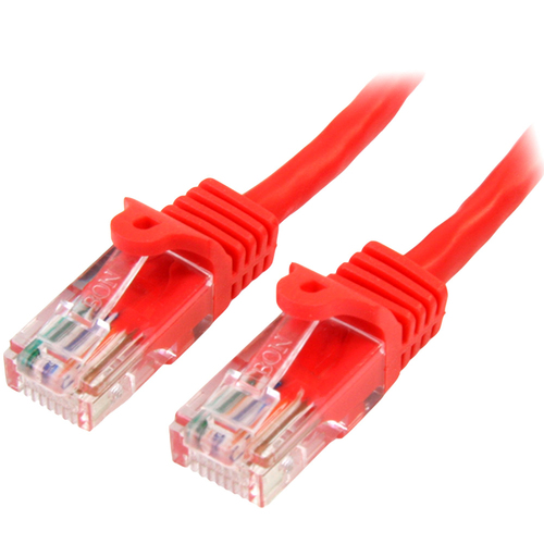 StarTech.com Cat5e Ethernet netwerkkabel met snagless RJ45 connectors UTP kabel 0,5m rood