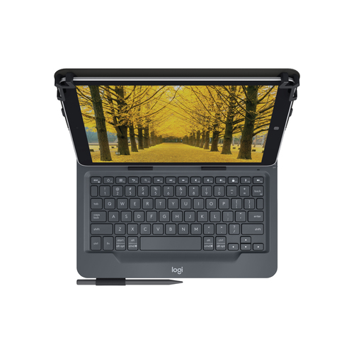 Logitech Universal Folio with integrated keyboard for 9-10 inch tablets Zwart Bluetooth QWERTY Brits Engels