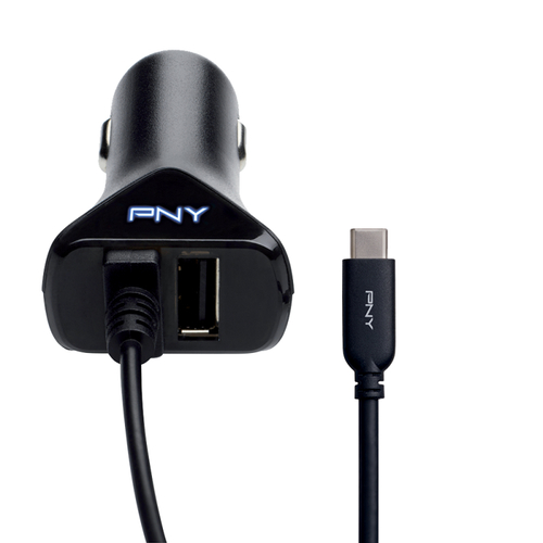 PNY P-DC-TC-K01-04-RB Auto Black mobile device charger