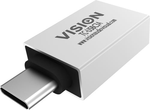 Vision TC-USBC3A tussenstuk voor kabels USB-A USB-C Wit