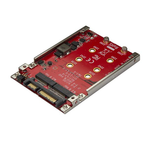 StarTech.com Dubbel sleufs M.2 schijf naar SATA adapter voor 2.5" drive bay RAID