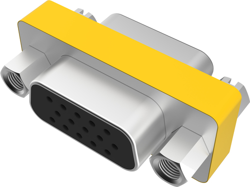 Vision TC-VGAFF VGA VGA Metallic, Yellow cable interface/gender adapter