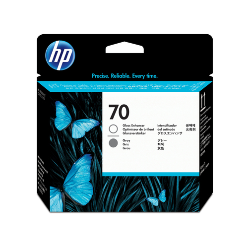 HP 70 Gloss Enhancer and Gray DesignJet Printhead