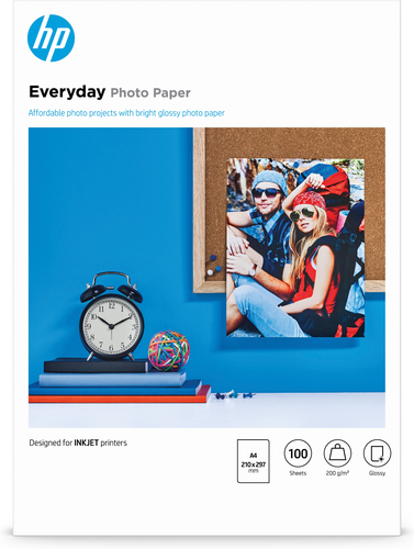 HP Everyday Photo Paper, Glossy, 200 g/m2, A4 (210 x 297 mm), 100 sheets