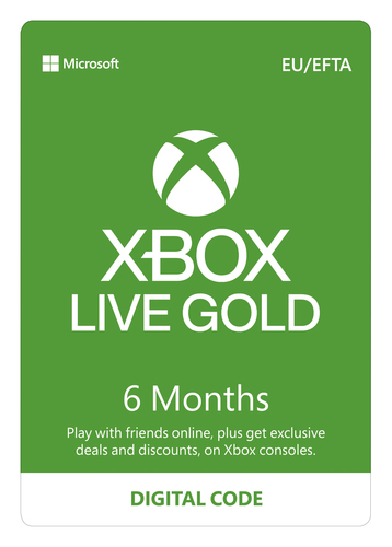 Microsoft XBOX Live Gold 6 Months Membership Card