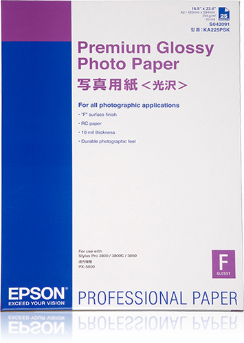 Epson Premium Glossy Photo Paper, DIN A2, 250g/m², 25 Sheets