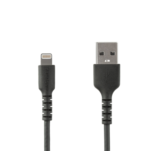 StarTech.com Premium USB-A naar Lightning Kabel 1m Zwart USB Type A naar Lightning Charge & Sync Oplaadkabel Verstevigd met Aramide Vezels Apple MFi Gecertificeerd iPad Air iPhone 12