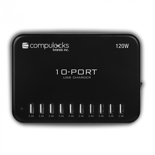 Compulocks OR-10PORTUSBHUB-UK mobile device charger Black Indoor