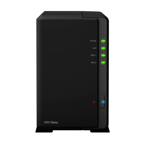 Synology DiskStation DS218play NAS Compact Ethernet LAN Zwart RTD1296