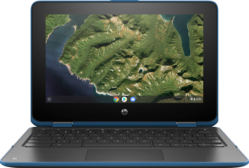 HP Chromebook x360 11 G2 EE 29,5 cm (11.6") Touchscreen HD Intel® Celeron® 4 GB LPDDR4-SDRAM 32 GB eMMC Wi-Fi 5 (802.11ac) Chrome OS Blauw, Grijs