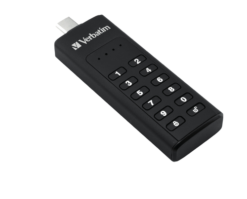 Verbatim Keypad Secure - USB-Stick 3.0 Type-C gegevensopslag met wachtwoordbeveiliging - 64 GB - Zwart