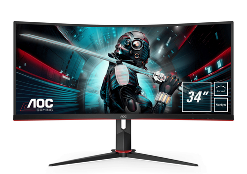 AOC Gaming CU34G2/BK LED display 86.4 cm (34") 3440 x 1440 pixels WQHD WVA Curved Black,Red