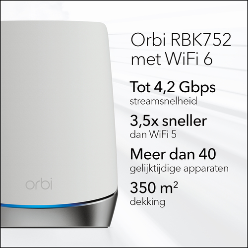 NETGEAR Orbi RBK752 AX4200 WiFi 6 Mesh System