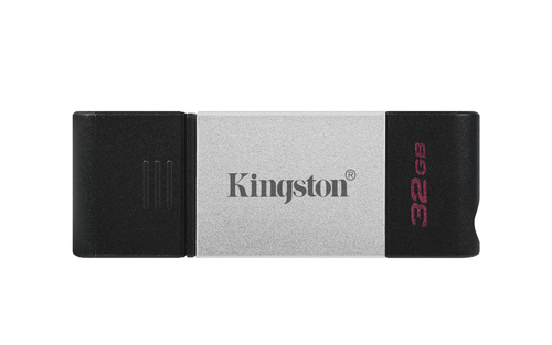 Kingston Technology DataTraveler 80 USB flash drive 32 GB USB Type-C 3.2 Gen 1 (3.1 Gen 1) Zwart, Zilver
