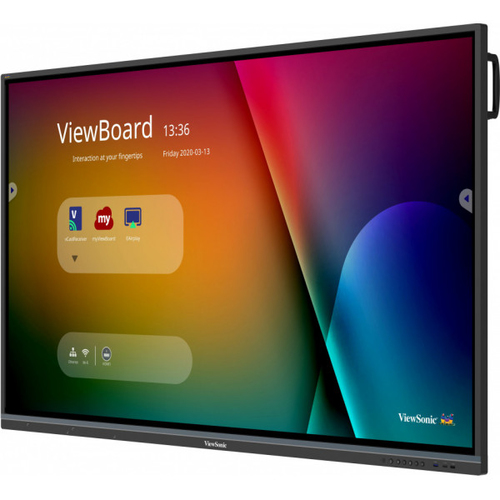 Viewsonic IFP7550-3 signage display 190.5 cm (75") TFT 4K Ultra HD Touchscreen Interactive flat panel Black Built-in processor 