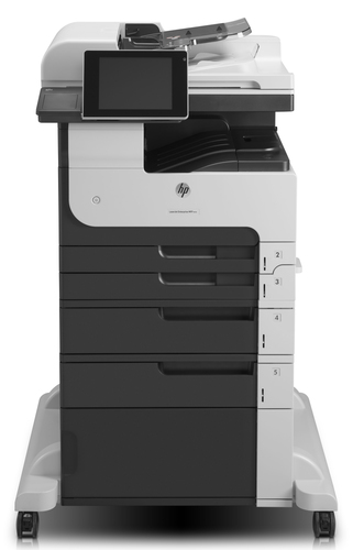 HP LaserJet Enterprise MFP M725f, Afdrukken, kopiëren, scannen, faxen, Invoer voor 100 vel; Printen via de USB-poort aan voorzijde; Scannen naar e-mail/pdf; Dubbelzijdig printen