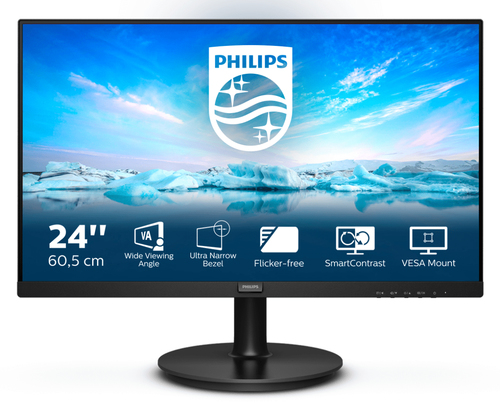 Philips V Line 241V8L/00 LED display 60,5 cm (23.8") 1920 x 1080 Pixels Full HD Zwart