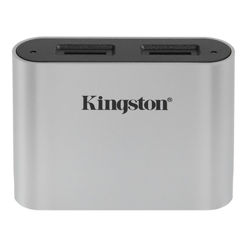 Kingston Technology Workflow microSD Reader geheugenkaartlezer USB 3.2 Gen 1 (3.1 Gen 1) Type-C Zwart, Zilver