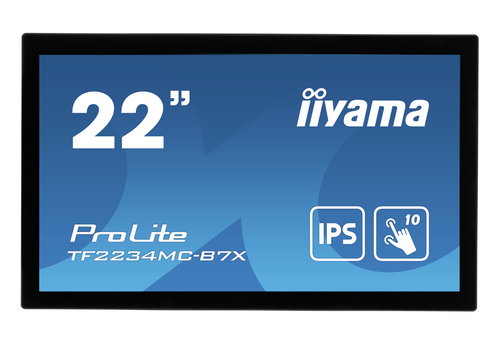iiyama ProLite TF2234MC-B7X touch screen-monitor 54,6 cm (21.5") 1920 x 1080 Pixels Multi-touch Multi-gebruiker Zwart