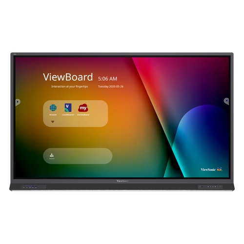 Viewsonic ViewBoard 52serie touchscreen 75in UHD Android 9.0 IR 350 nits USB-C DP 2x15W sub 15W array mic 190.5 cm (75") 3840 x