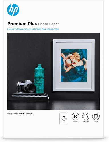 HP Premium Plus Glossy Photo Paper-20 sht/A4/210 x 297 mm