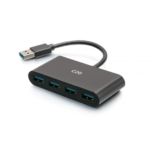 C2G C2G54461 interface hub USB 3.2 Gen 1 (3.1 Gen 1) Type-A Zwart