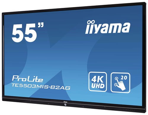 iiyama TE5503MIS-B2AG interactive whiteboards & accessories 139,7 cm (55") 3840 x 2160 Pixels Touchscreen Zwart